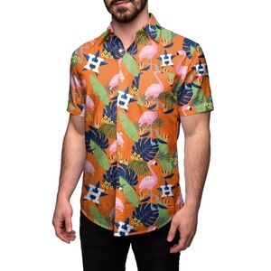 HOUSTON ASTROS‎ MLB MENS FLORAL BUTTON UP SHIRT